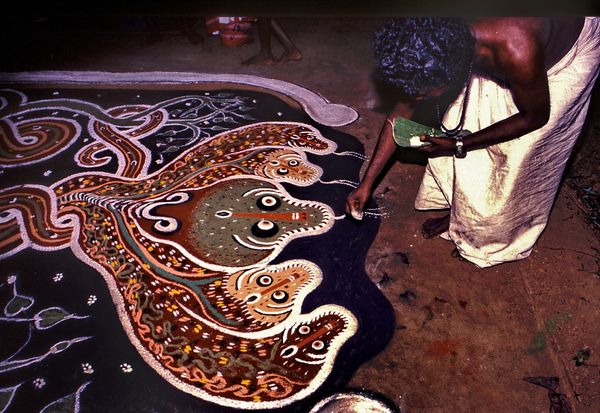 Kerala Kalam, "Pulluvan honouring the serpent-gods"— part 2