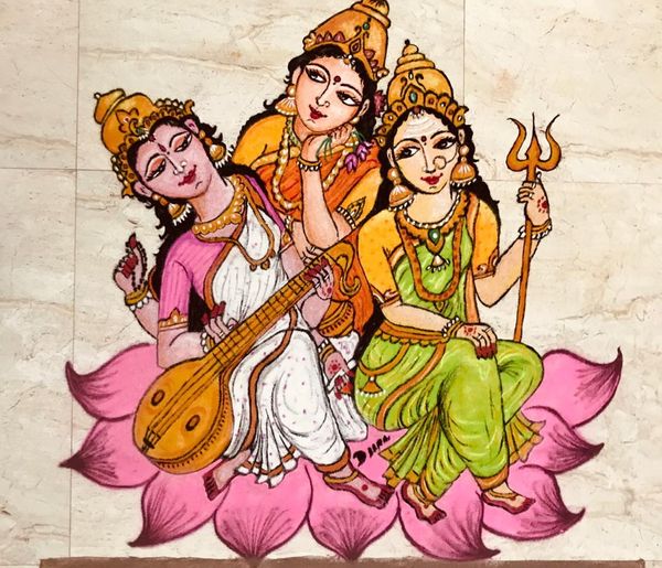 Kolam pour Navaratri, "neuf nuits" pour célébrer la Déesse