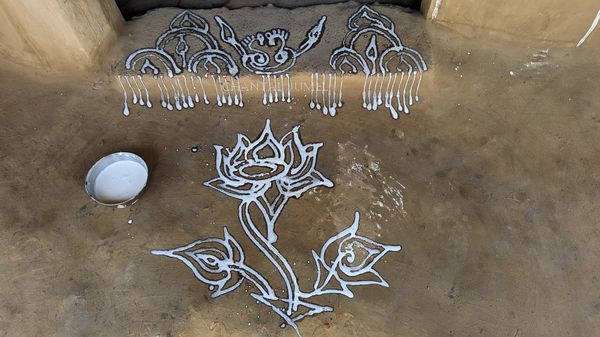 "Du sol aux murs", peintures éphémères de l'Inde